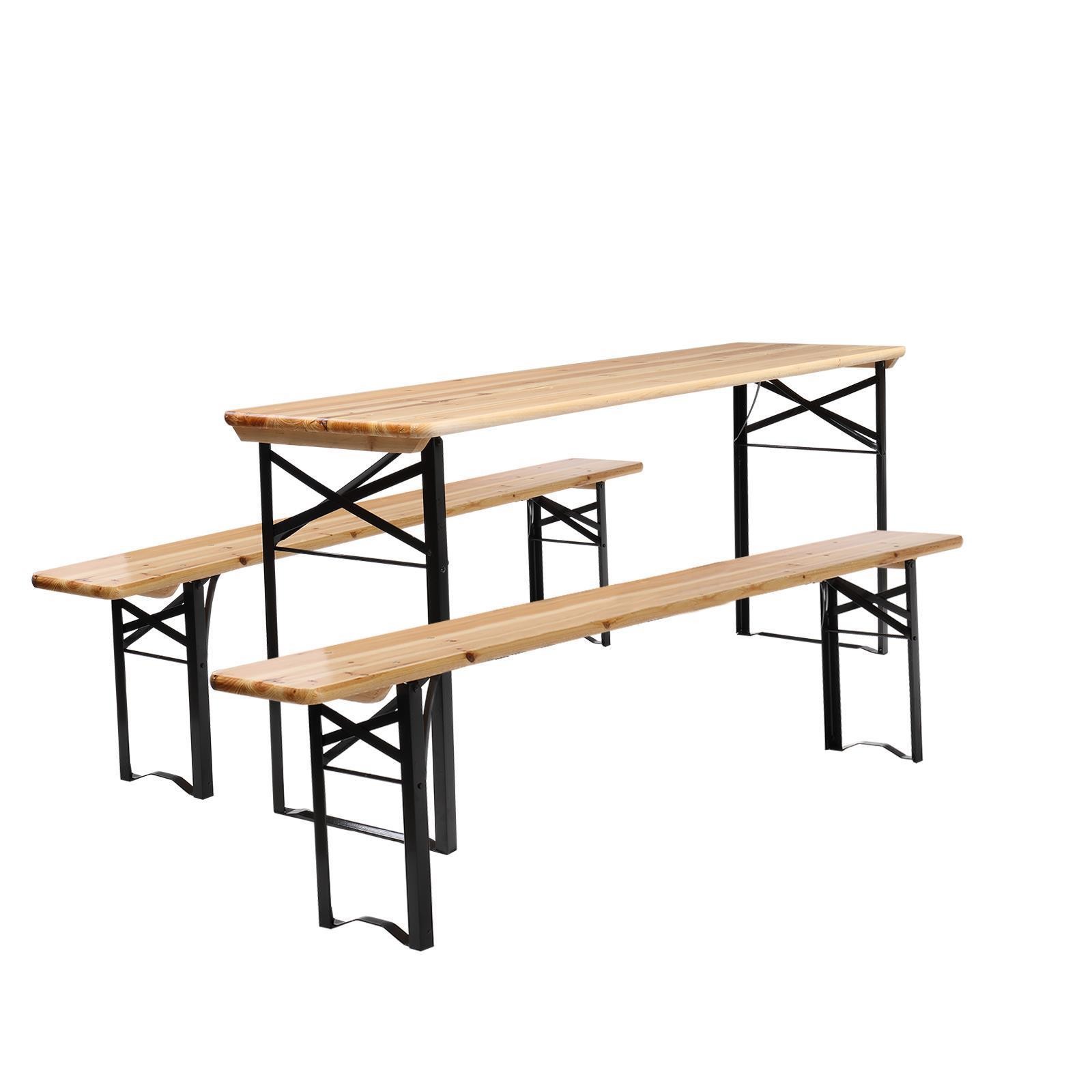 3 Pieces Camping Dinning Table Bench Set Patio Folding Picnic Chair Garden 400lb