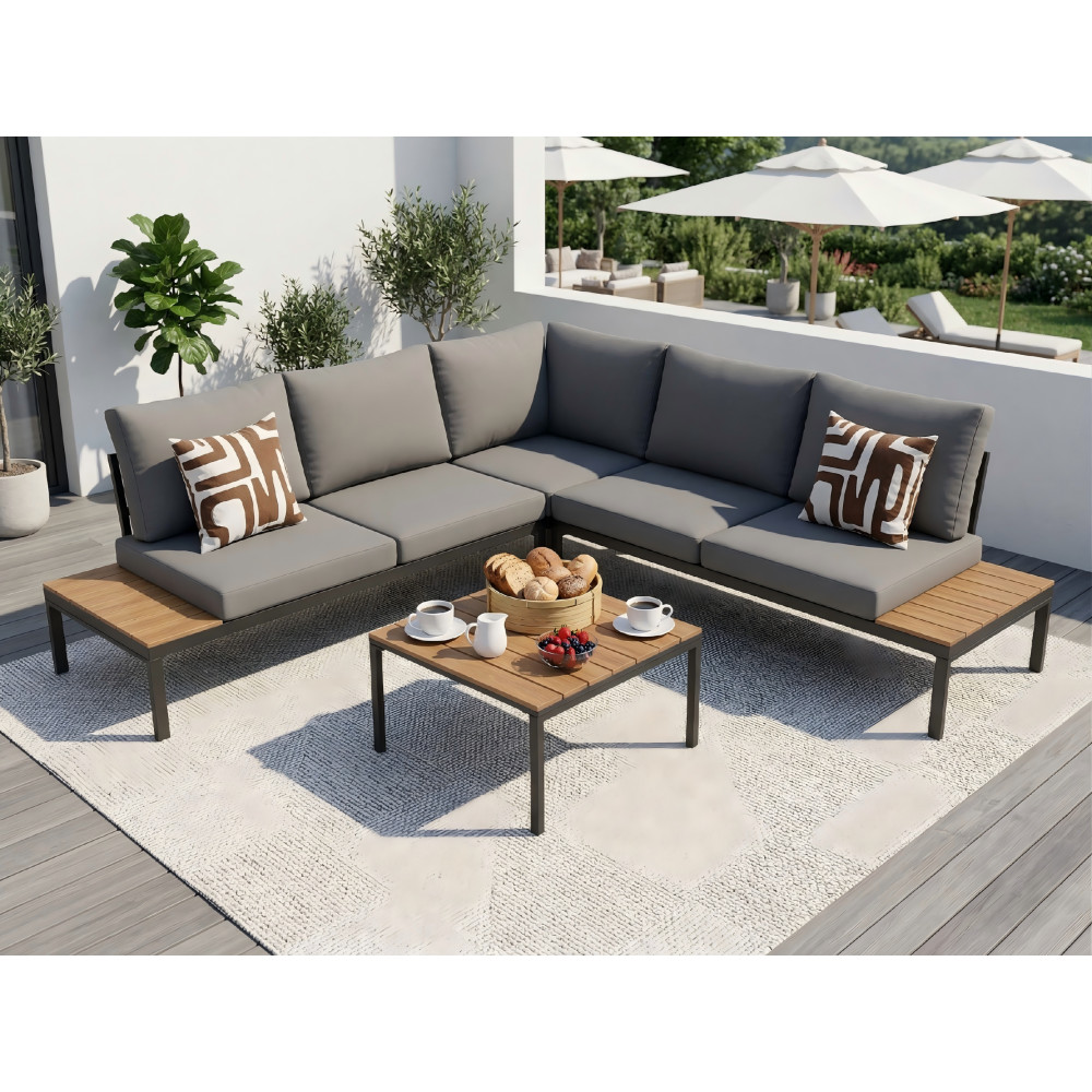 Patio Outdoor Furniture Set, Boho Outdoor Sectional Furniture Sofa Set Seats 6
