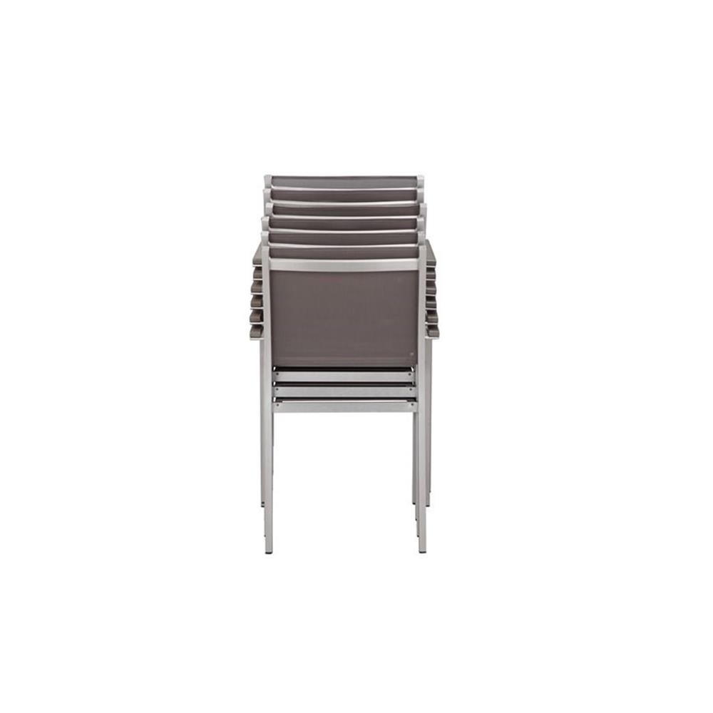 Pemberly Row 13-piece Modern Aluminum Patio Dining Set in Gray