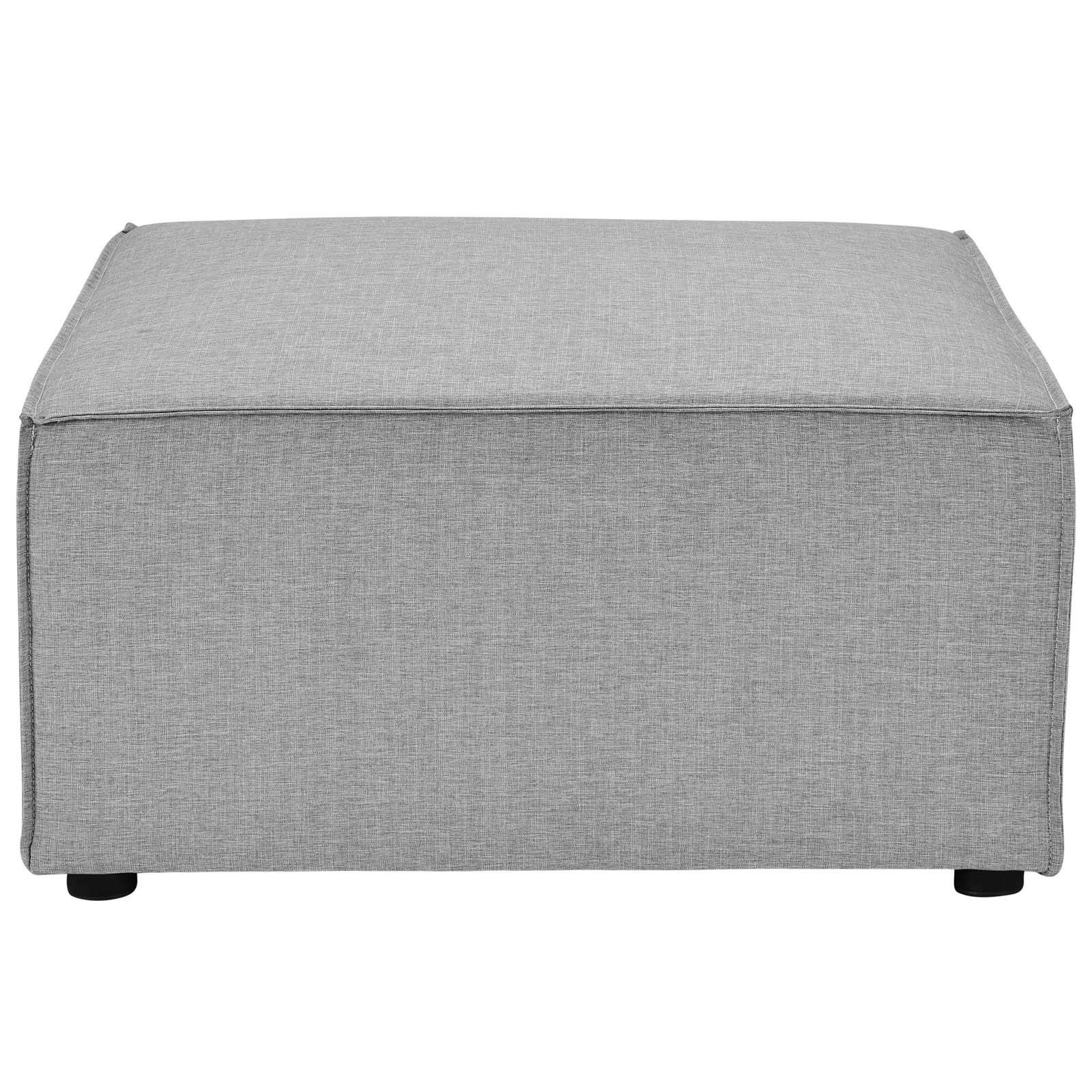 Modway Saybrook Fabric Upholstered Outdoor Patio Loveseat & Ottoman Set in Gray