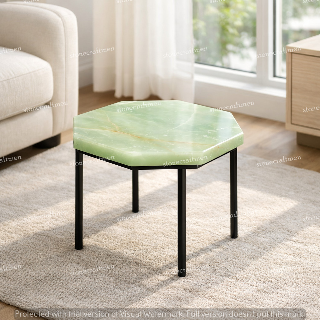 Green Onyx Coffee Table Luxury Center Table Modern Living Room Decor