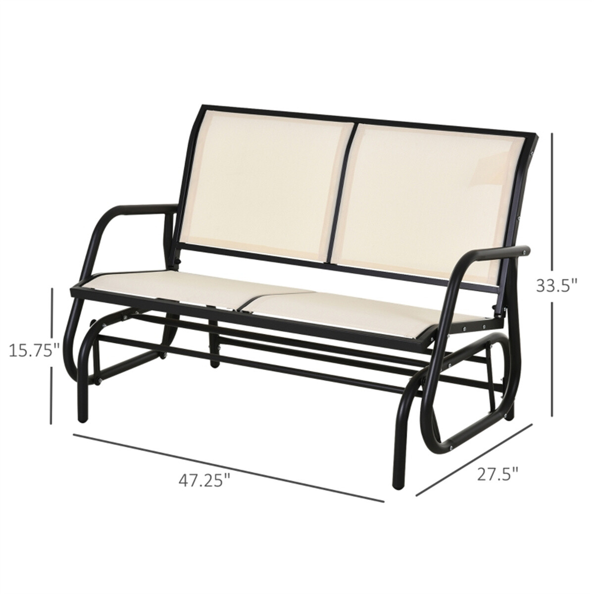 Outdoor Courtyard Seats for 2 People Beige