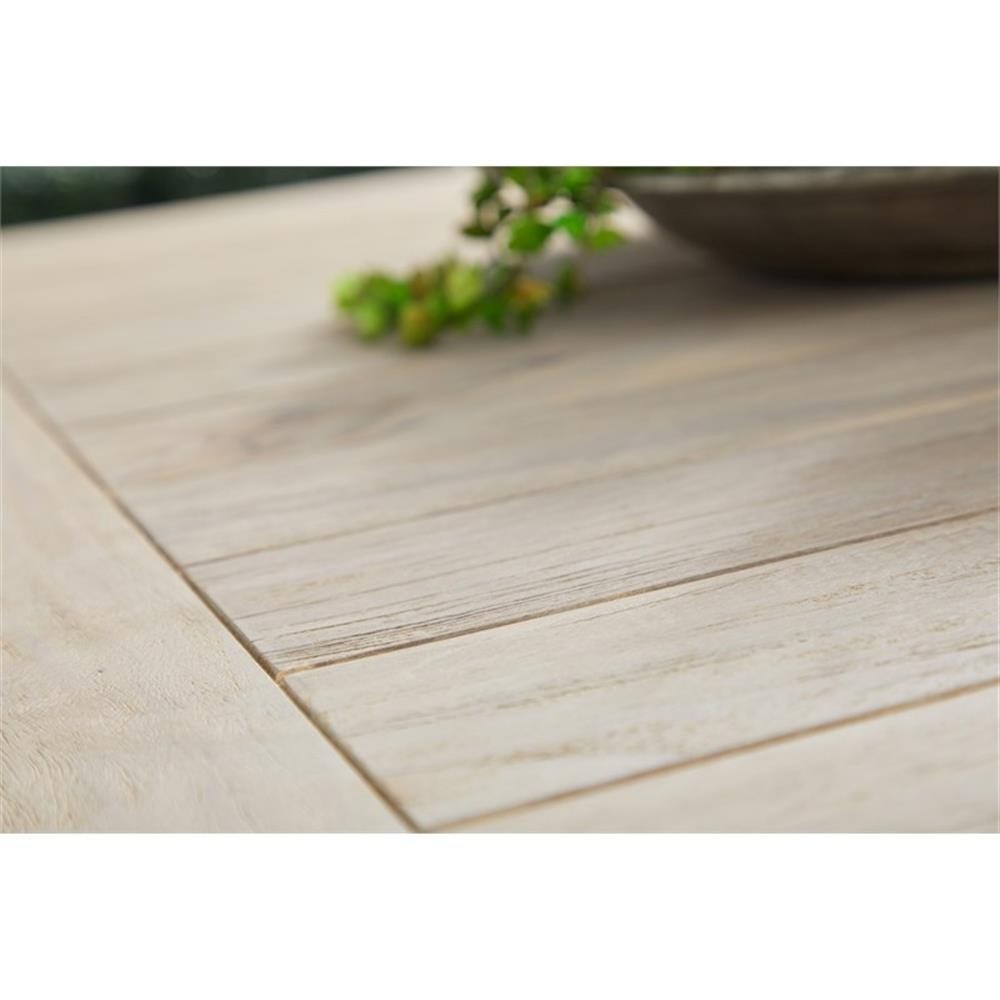 Pemberly Row 42″ Square Teak Outdoor Counter Height Table in Gray