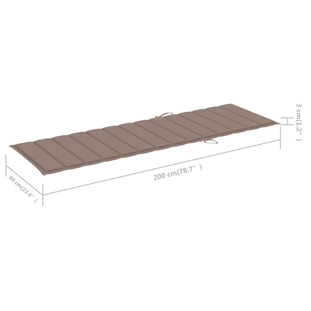 Sun Lounger Grey Solid acacia wood, fabric (100% polyester) Large