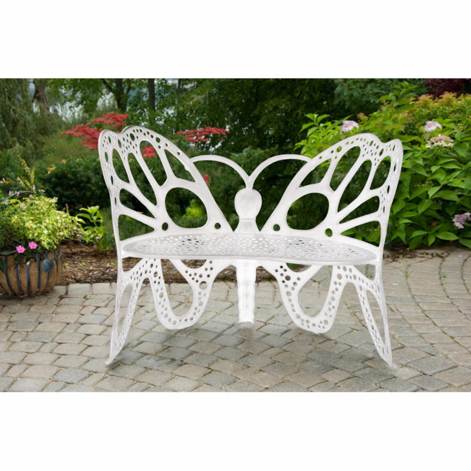 Flowerhouse Butterfly Bench White FHBFB06W