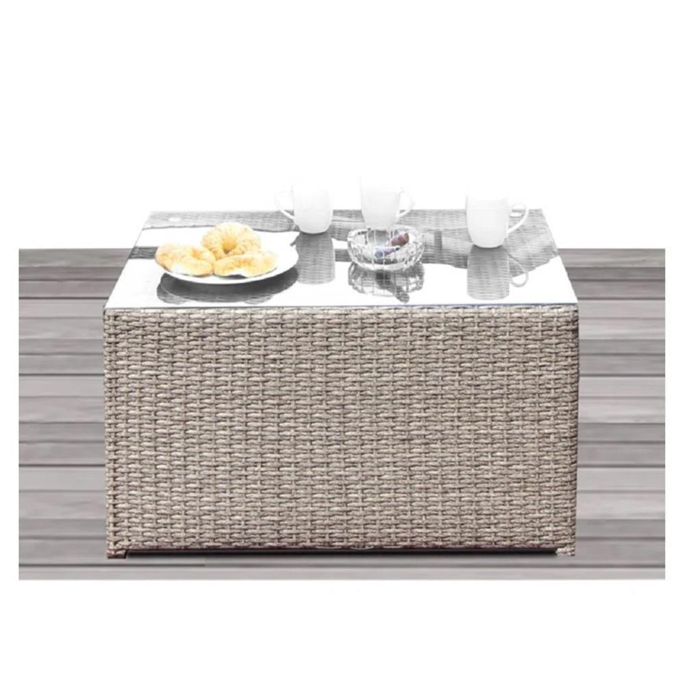 Living Source International 13-Piece Wicker Sectional Set with Cushions in Gray