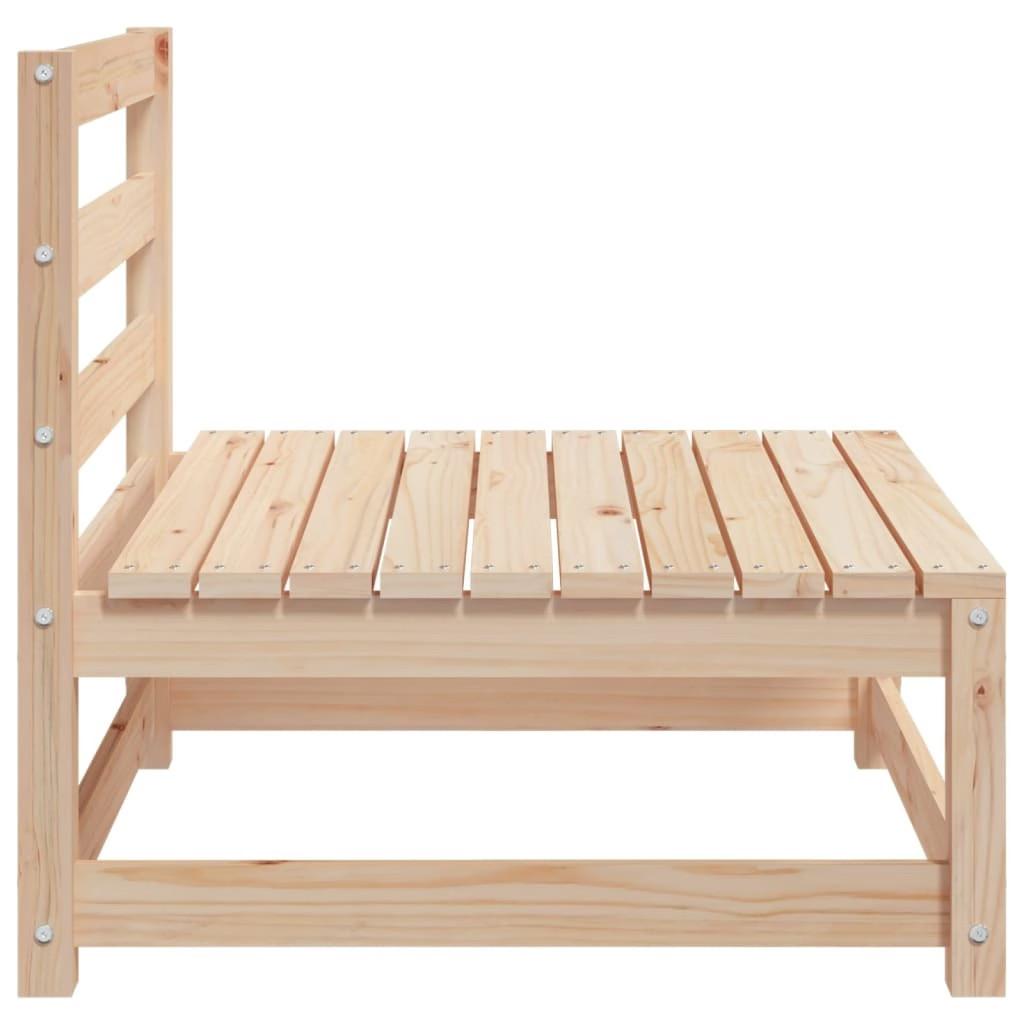 Garden Sofa Natural Pine Solid Pine Wood Medium Modular
