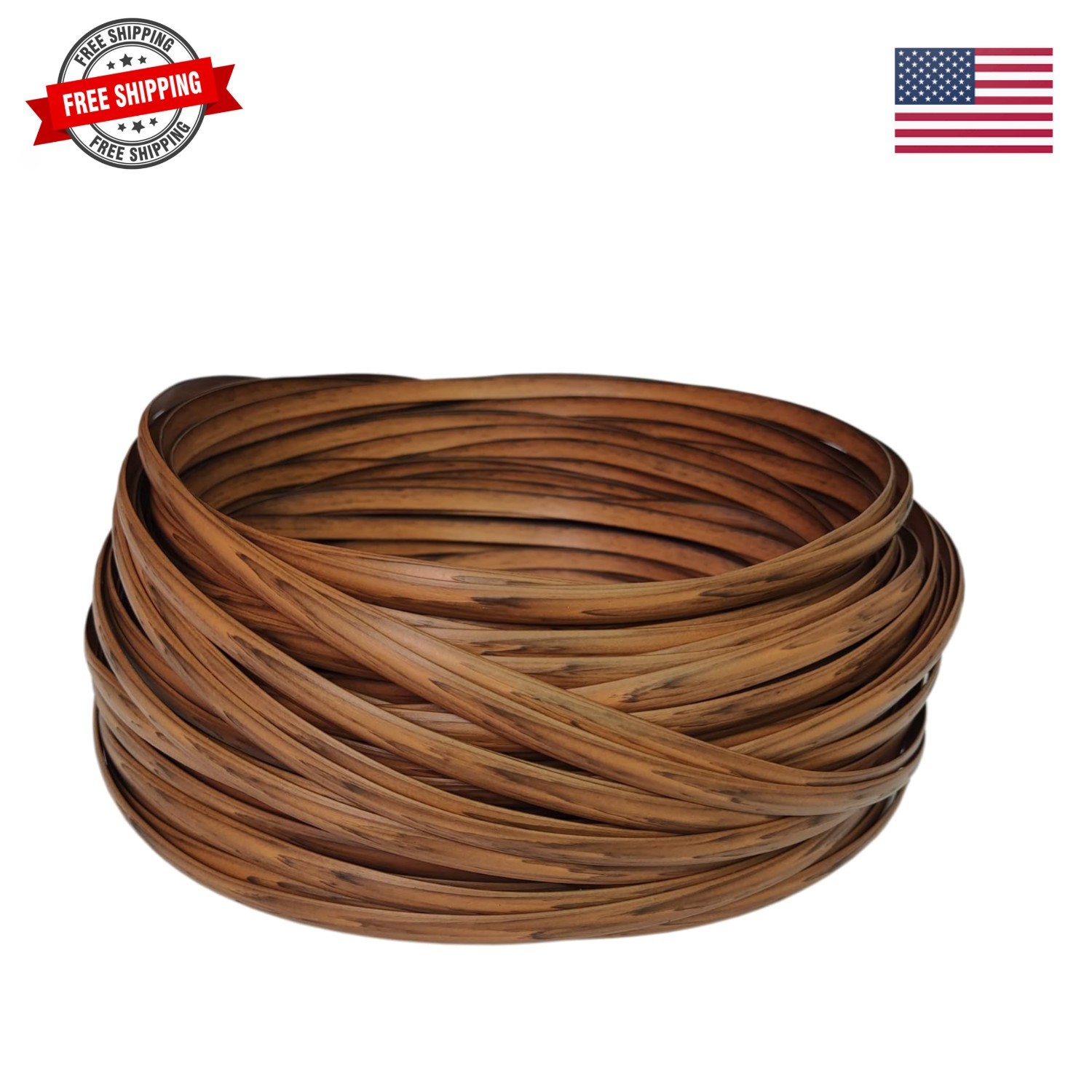 32m/105ft 8mm Dark Wood Grain Brown Wicker Repair Kit, PE Rattan Repair Kit f…