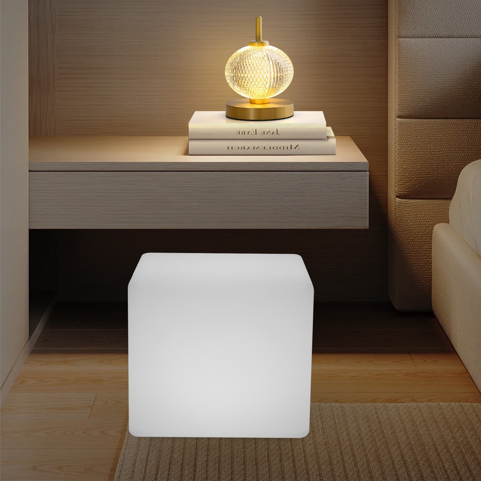 17″ LED Cube Light Pub Bar Stool W/Remote Control 16 RGB Colors Changing Chair