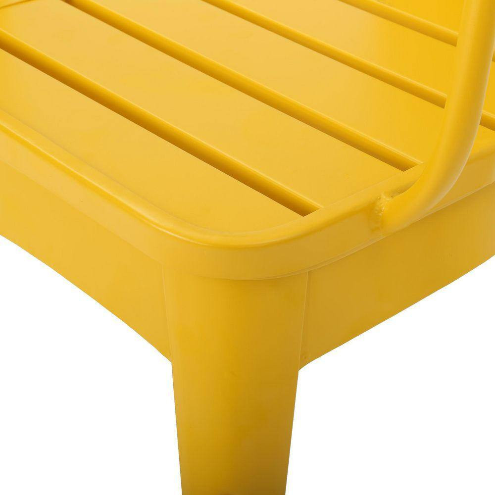 3-Piece Yellow Colmar Metal Outdoor Bistro Set, Patio Dining Set for Gardens Bac