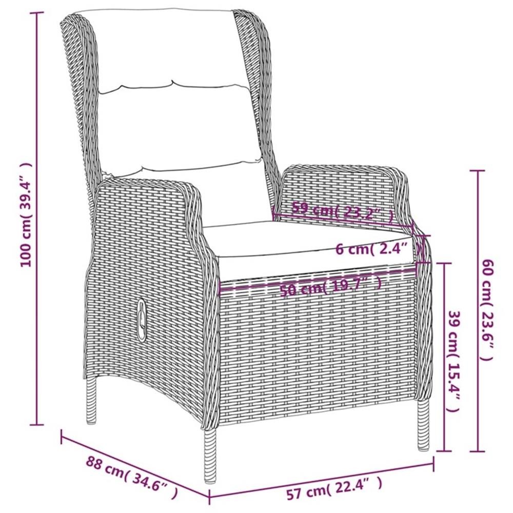 Bowery Hill Contemporary Garden Dining Set in Dark Gray/Black