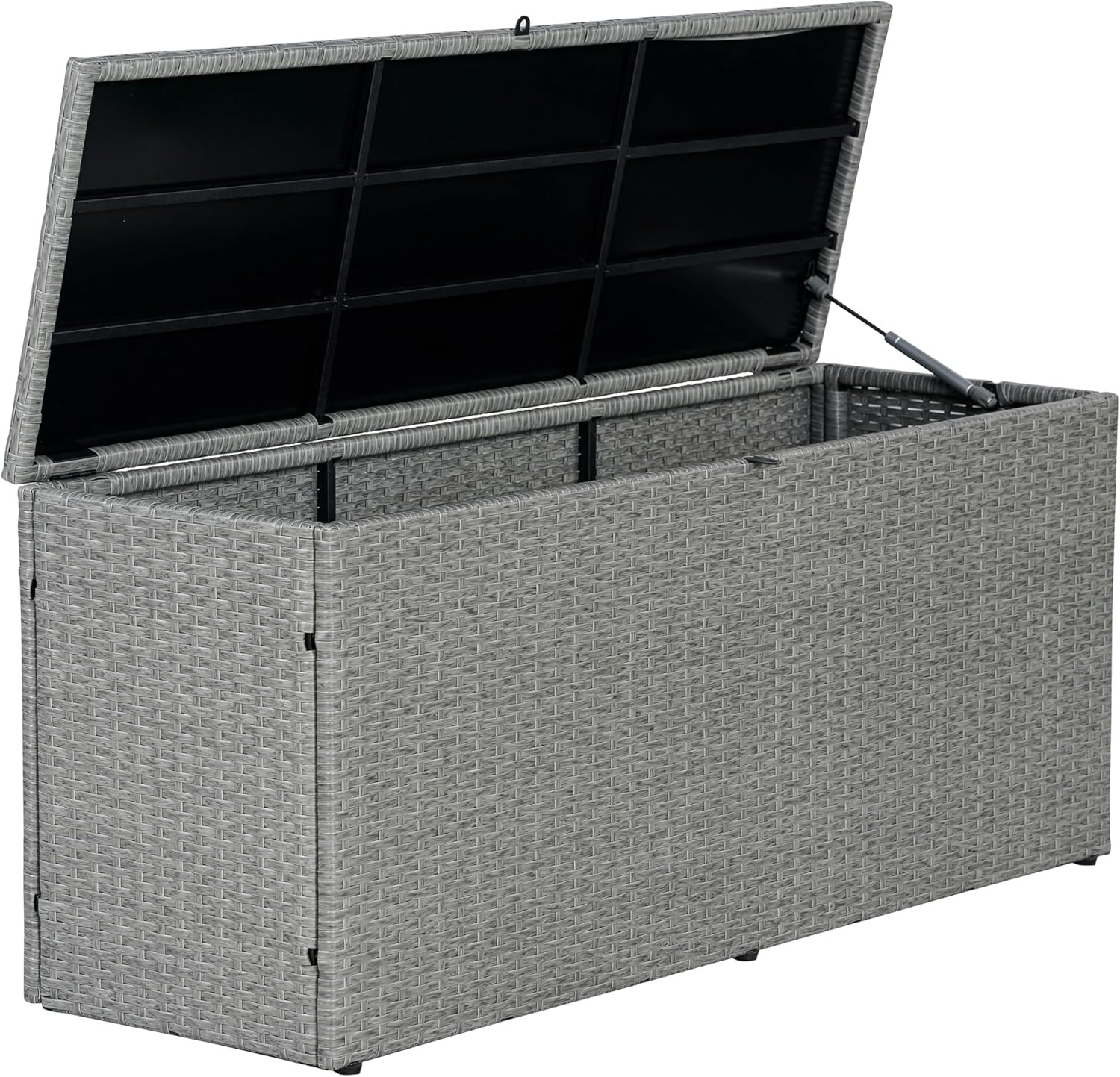 TRK1001A Nino 47.24″ Modern Minimalist Outdoor Faux Wicker Deck and Patio Storag