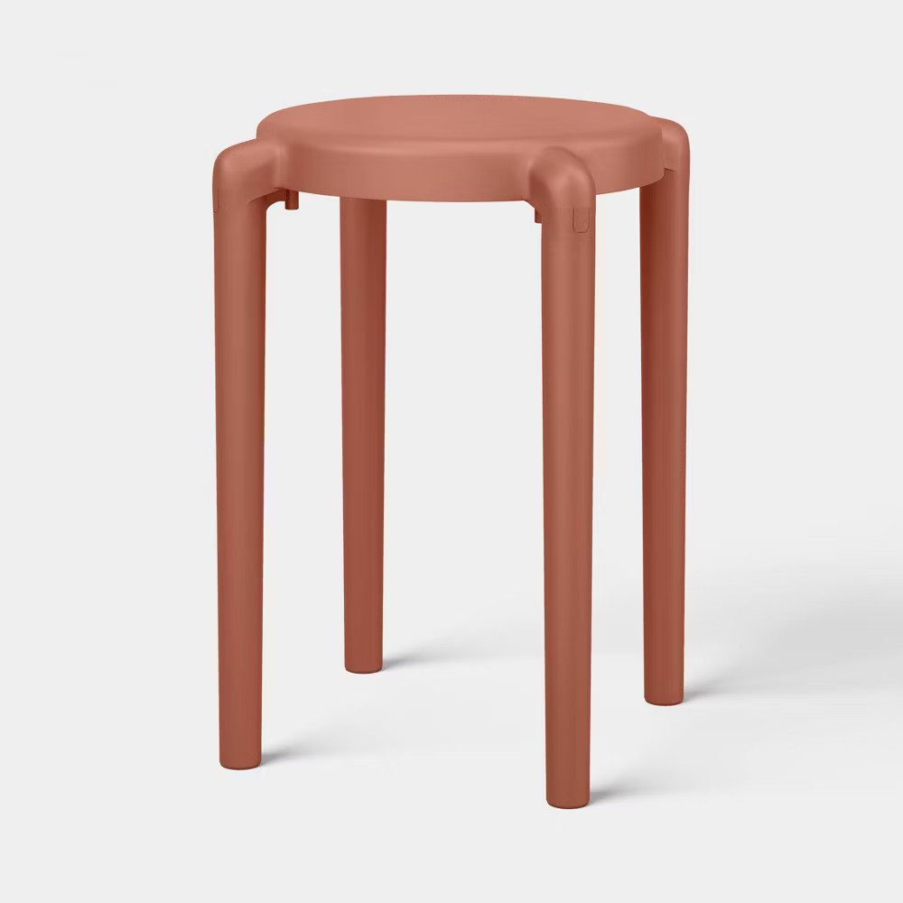Round Accent Patio End Table Burgundy – Room Essentials