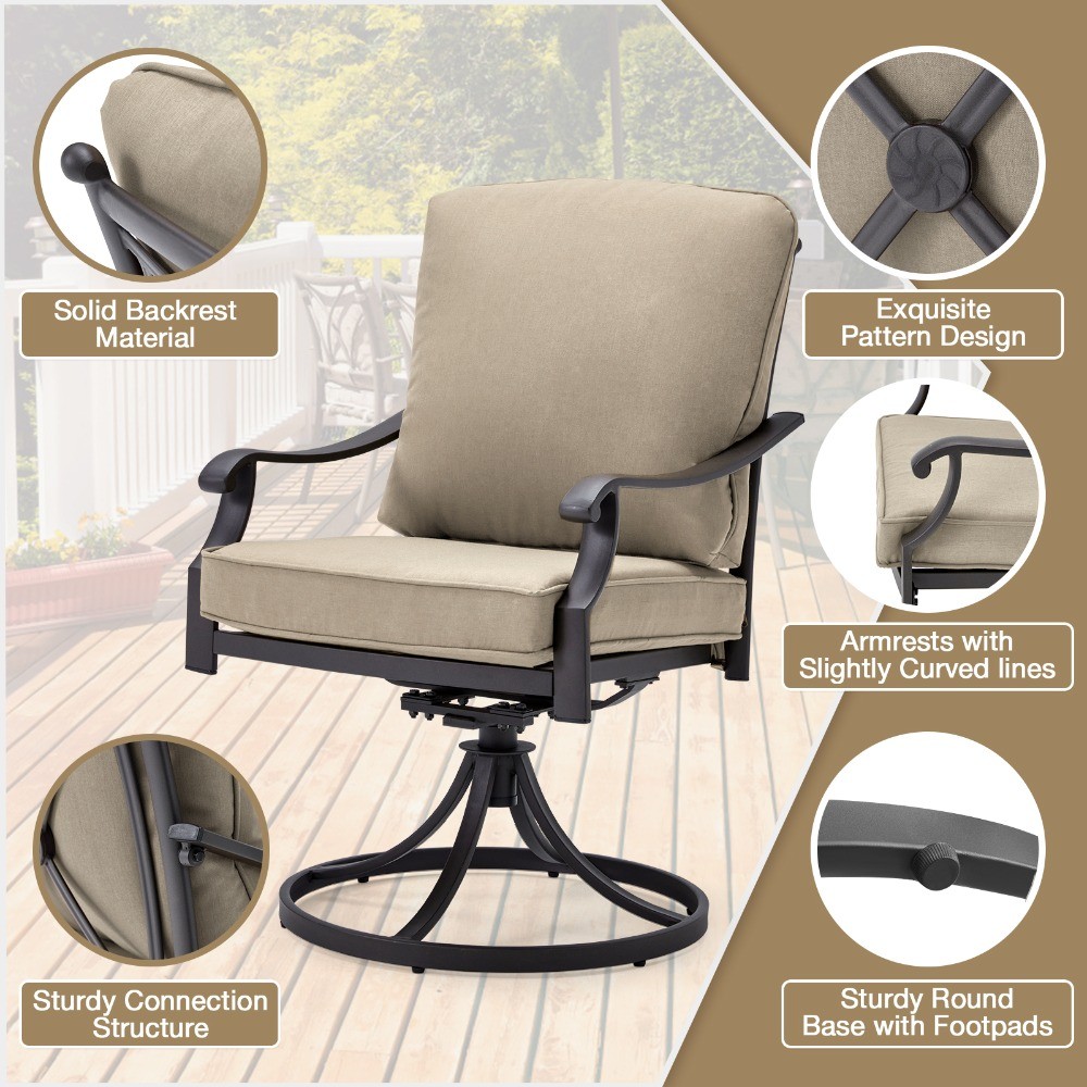 HOMMOW Patio Dining Armchair with Cushion