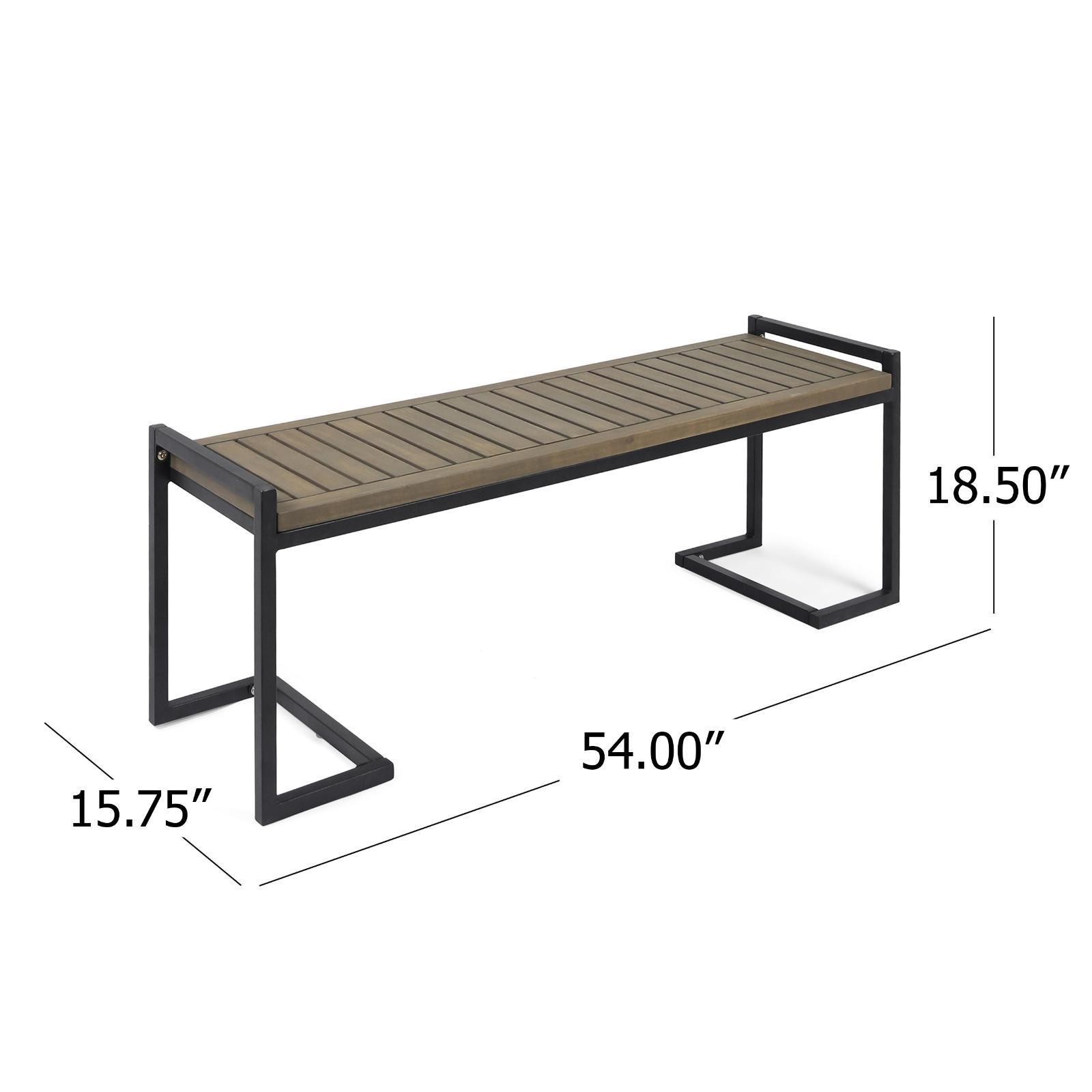 WOOD AND METAL BENCH
