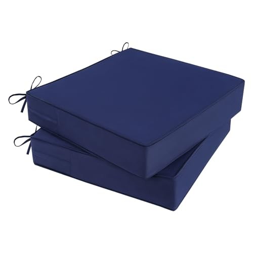 Outdoor Chair Cushions 22x22x4 Inch, Waterproof Patio 22 x 22 x 4 IN Blue