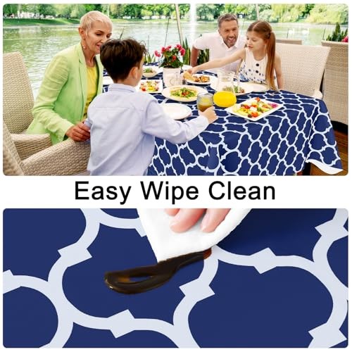 Square Table Cloth, Waterproof Vinyl Tablecloth 54″ x 54″ (Square) 1 Navy Blue
