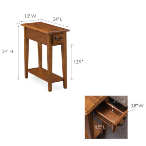 Lei Home Haven Rid End Table, Solid Wood, 1 Stora Der, Bottom