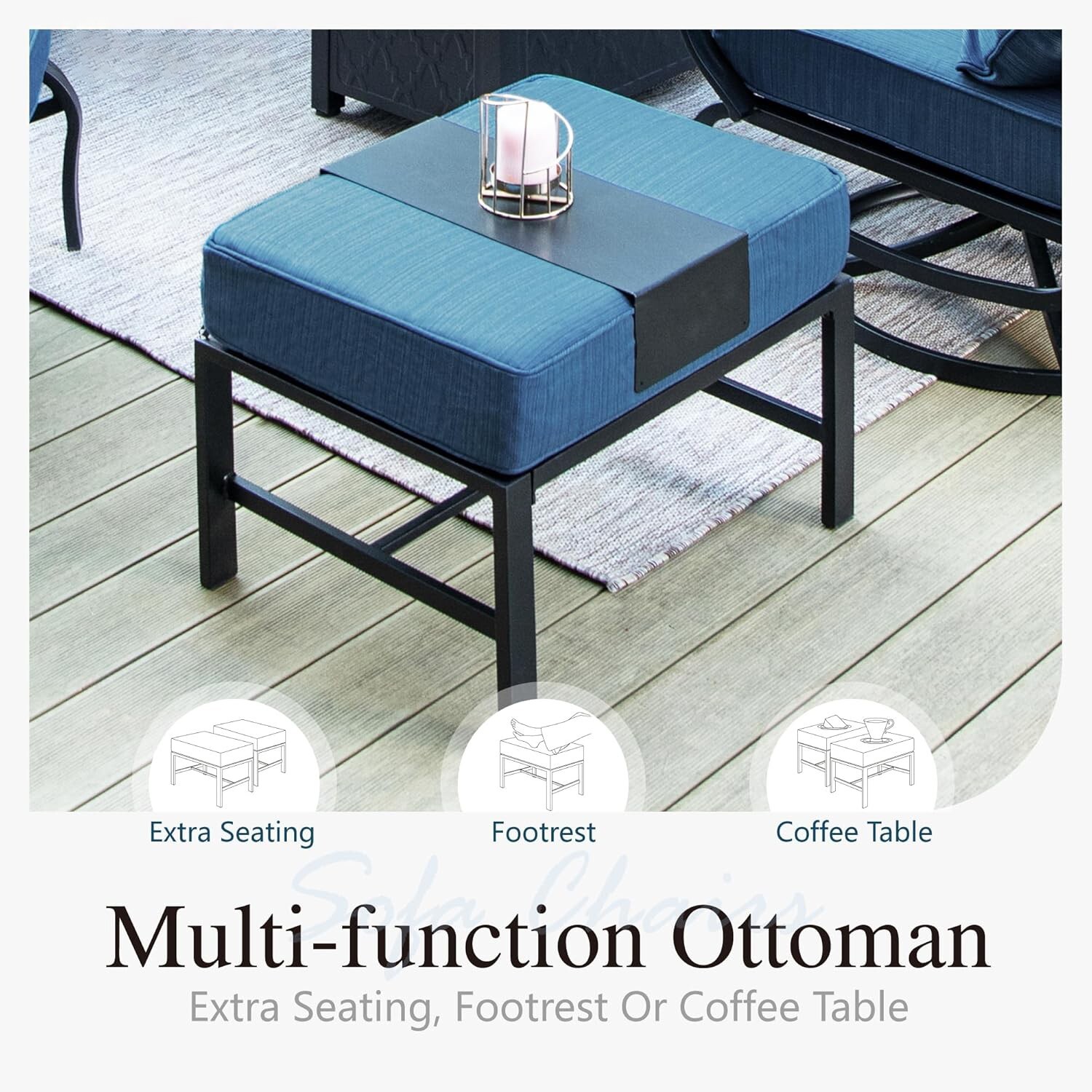 6 Pieces Patio Furniture Set Outdoor Conversation Set for Lawn Garden Backyard