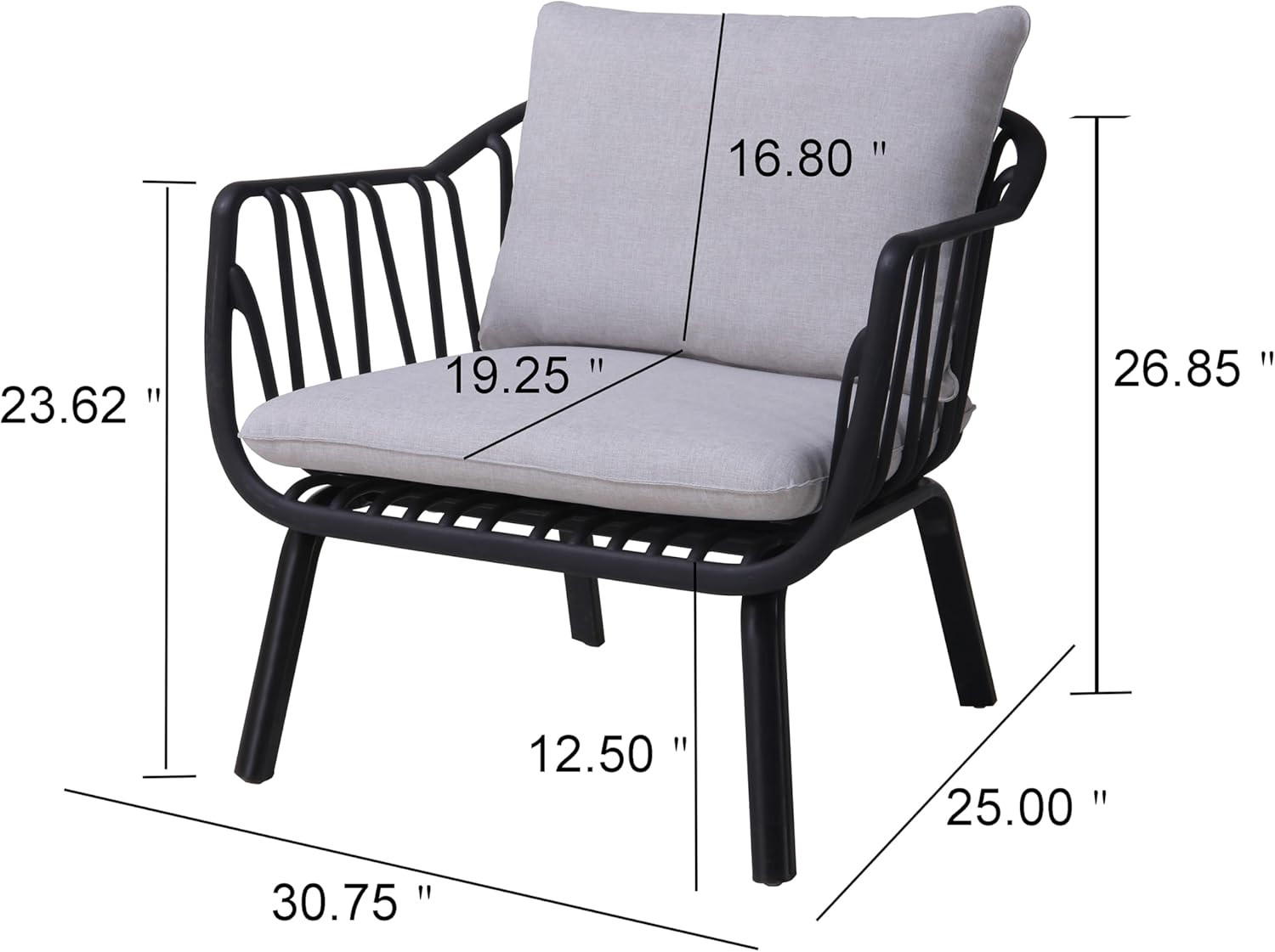 Chic 2-Piece Outdoor Bistro Set with Cushions for Patio & Balcony