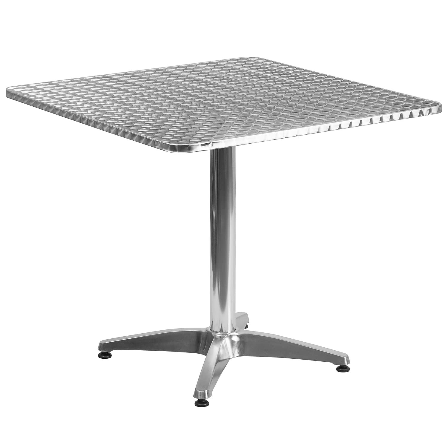 Pemberly Row Contemporary Aluminum and Steel 31.5″ Square Bistro Table