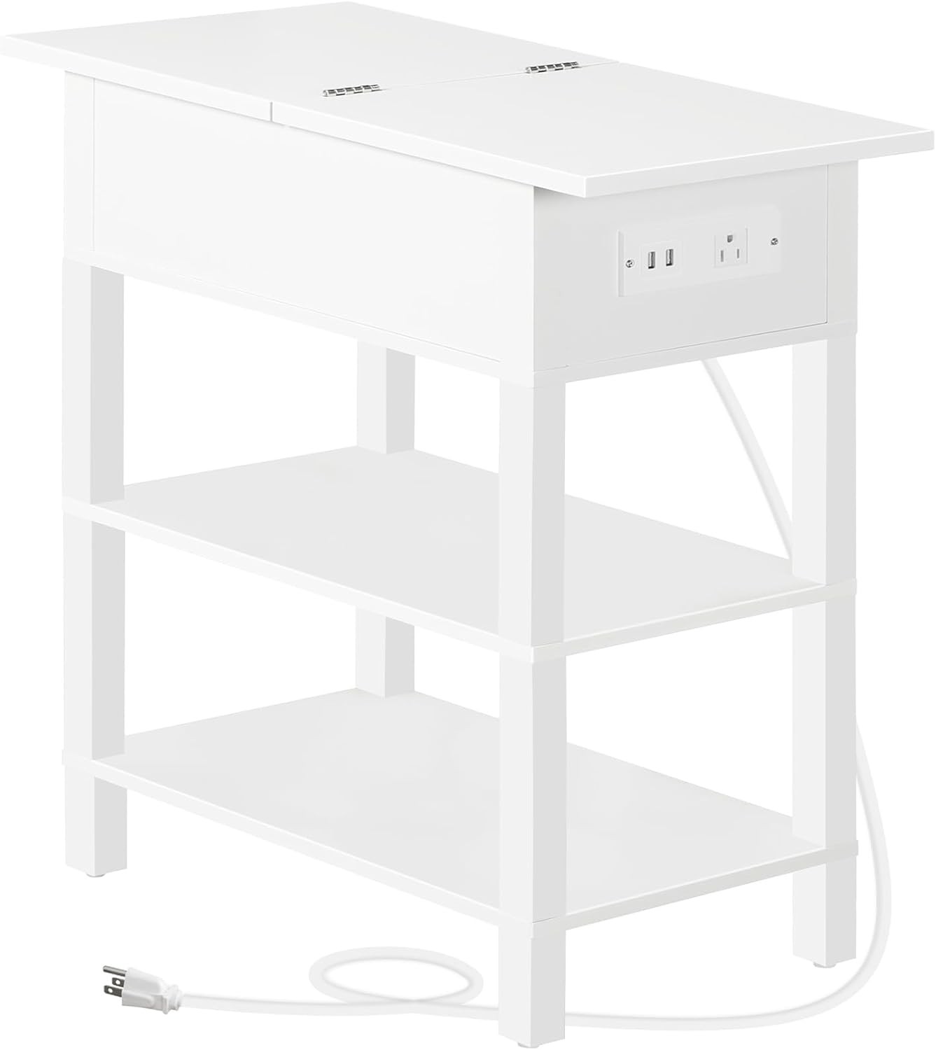 End Table with Charging Stat, Flip Side Table with USB Ports