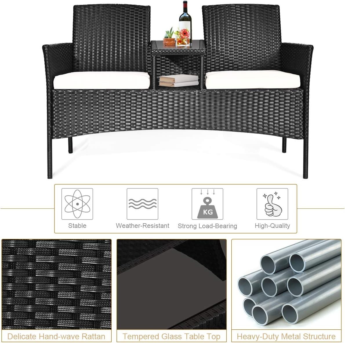 Modern Outdoor Wicker Furniture Set with Removable Cushions for Ultimate Comfort