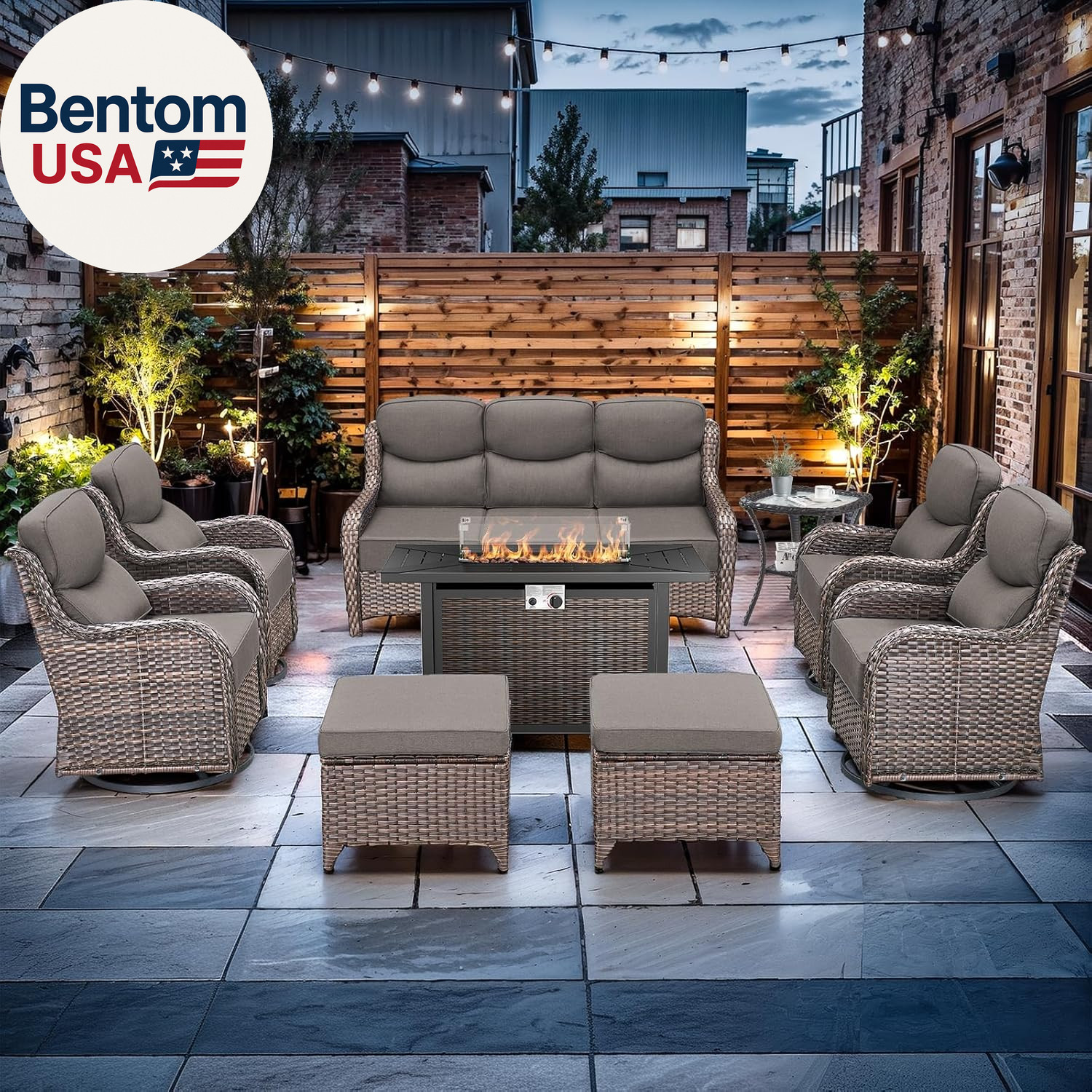 Luxury High Back Outdoor Furniture with 6-Inch Extra Thick Cushions, Patio Furni