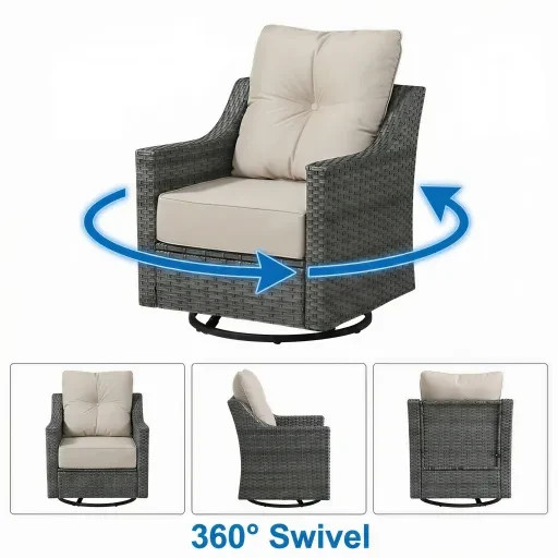 patio furniture set w/ fire table Sofa Chairs ottoman & Side Table CSA cushions
