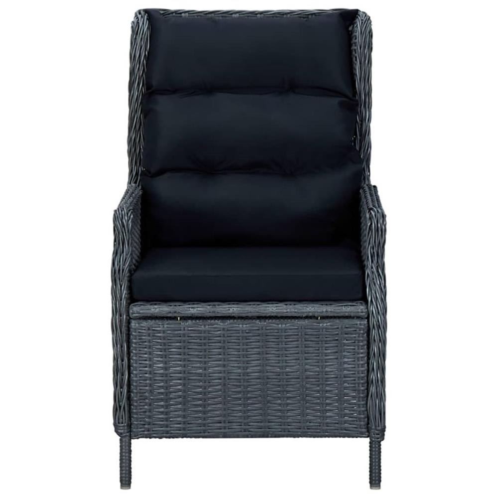 Bowery Hill Contemporary Garden Dining Set in Dark Gray/Black