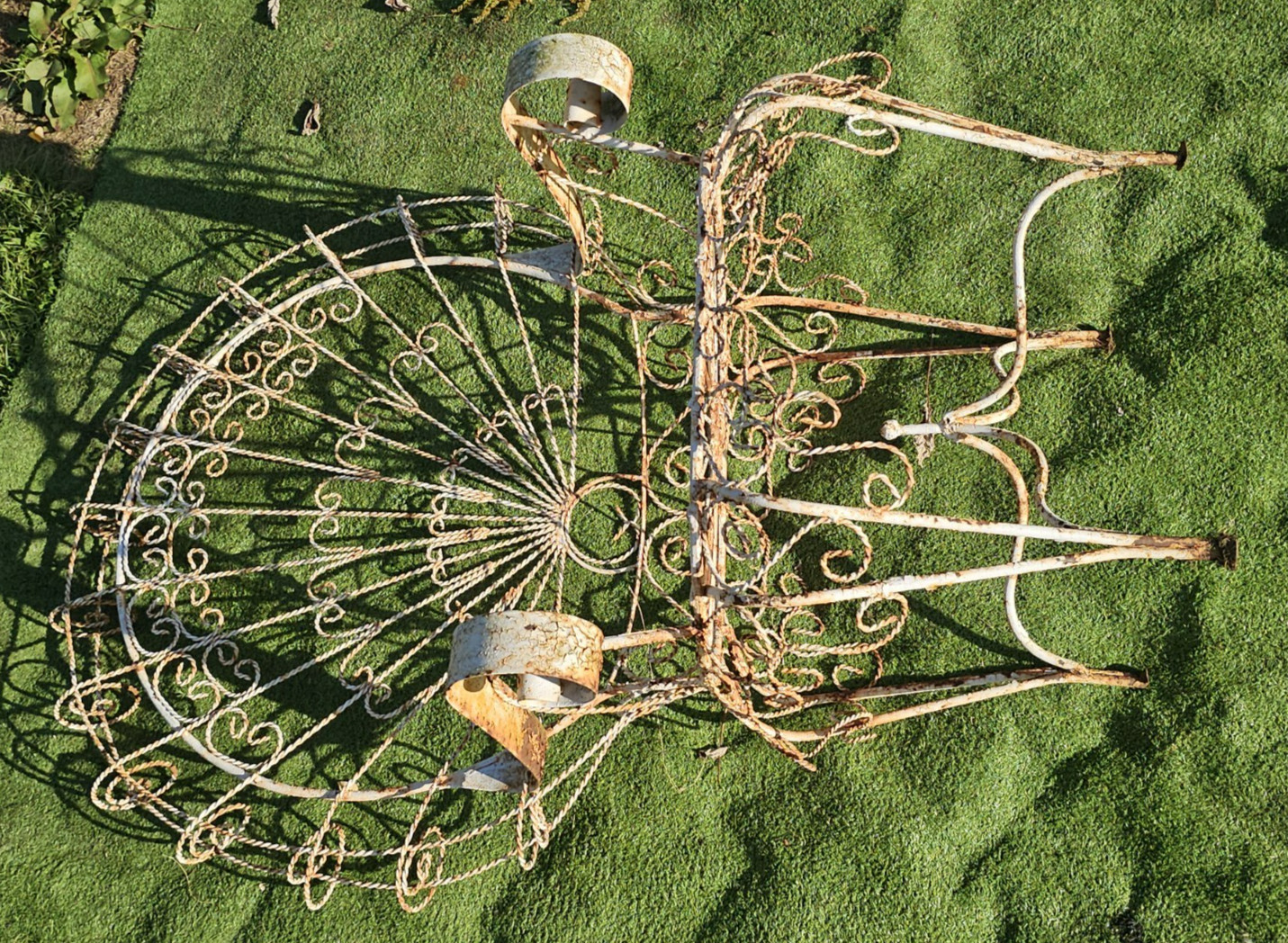 VINTAGE SALTERINI PEACOCK PATIO SET TWISTED WROUGHT IRON FURNITURE COLLECTIBLE