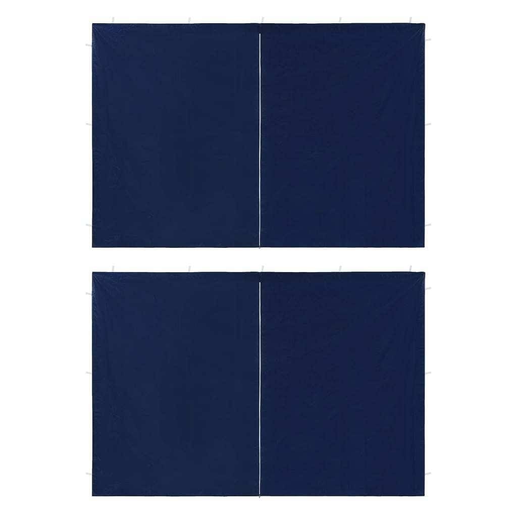 Party Tent Sidewall 2 pcs with Zipper PE Blue