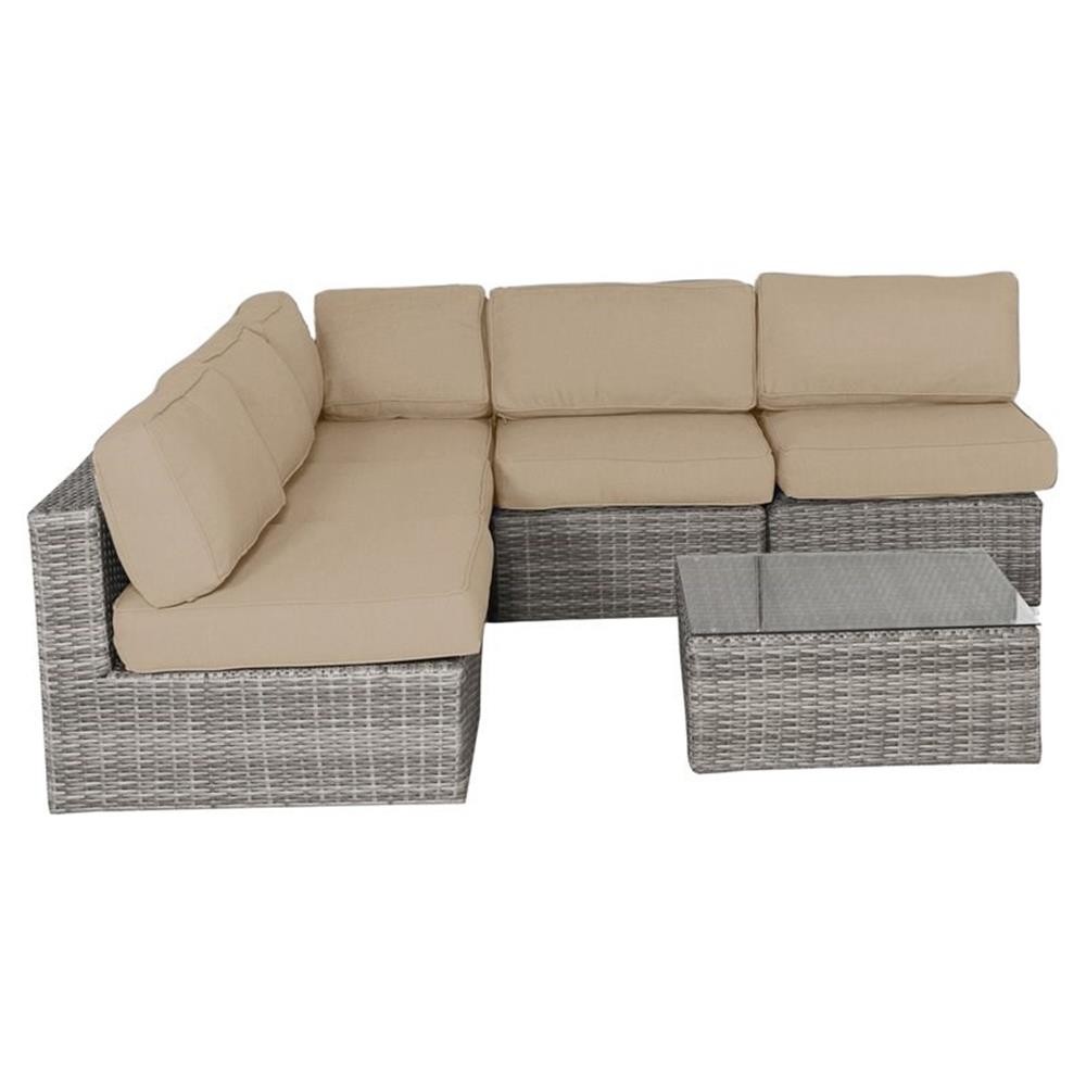 Living Source International 6-Piece Outdoor Set in Gray/Beige