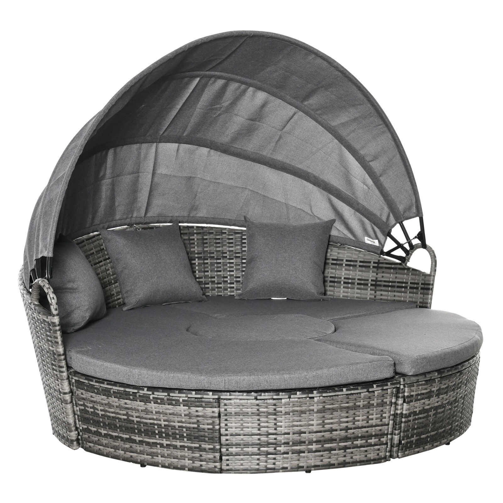 4 Piece Outdoor Daybed Convertible Patio Furniture Set Sectional Sofa Bed Chair