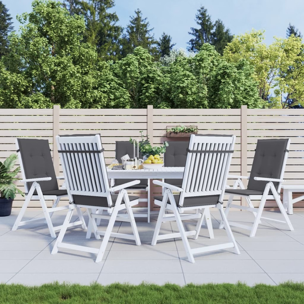 Garden Highback Chair Cushions 6 pcs Anthracite 47.2″x19.7″x1.2″ Fabric
