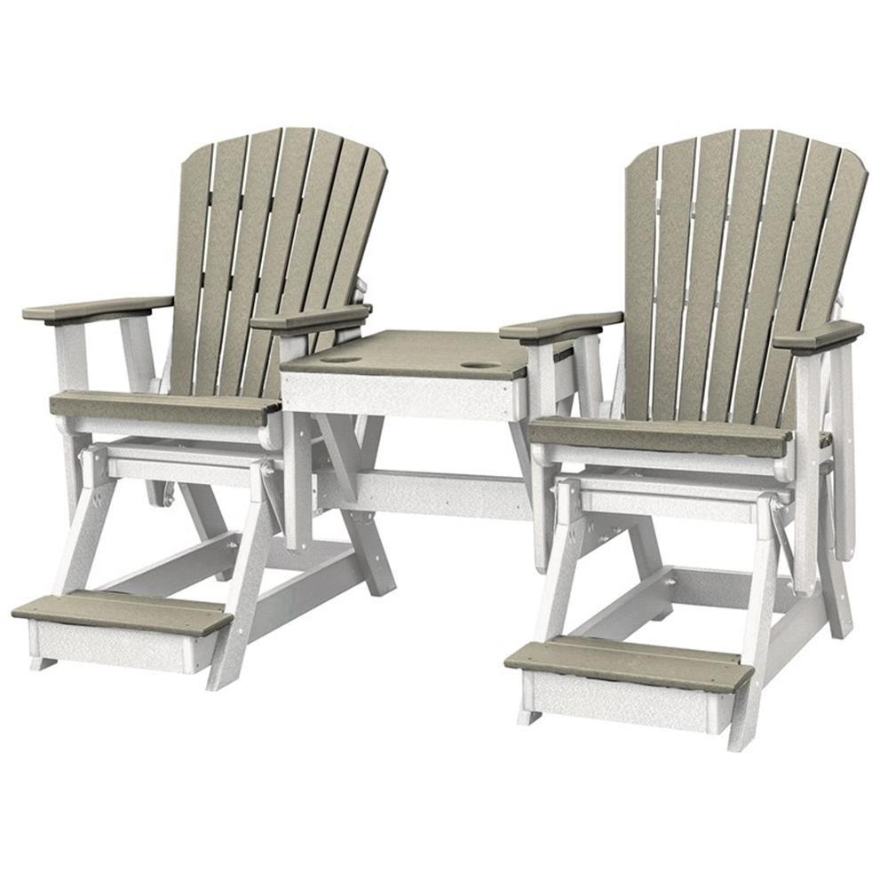 OS Home and Office 516WWWT-K Double Balcony Height Glider with Center Table