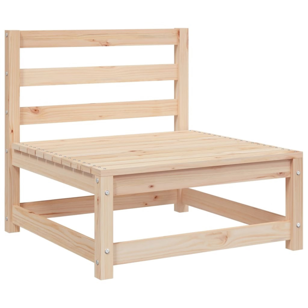 Garden Sofa Natural Pine Solid Pine Wood Medium Modular
