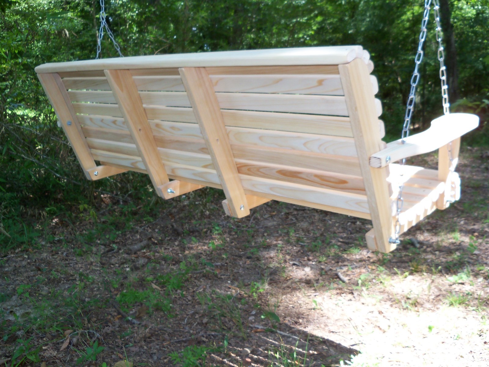 4ft Louisiana Cypress Wooden Roll Porch Swing with Hanging Hardware made in USA