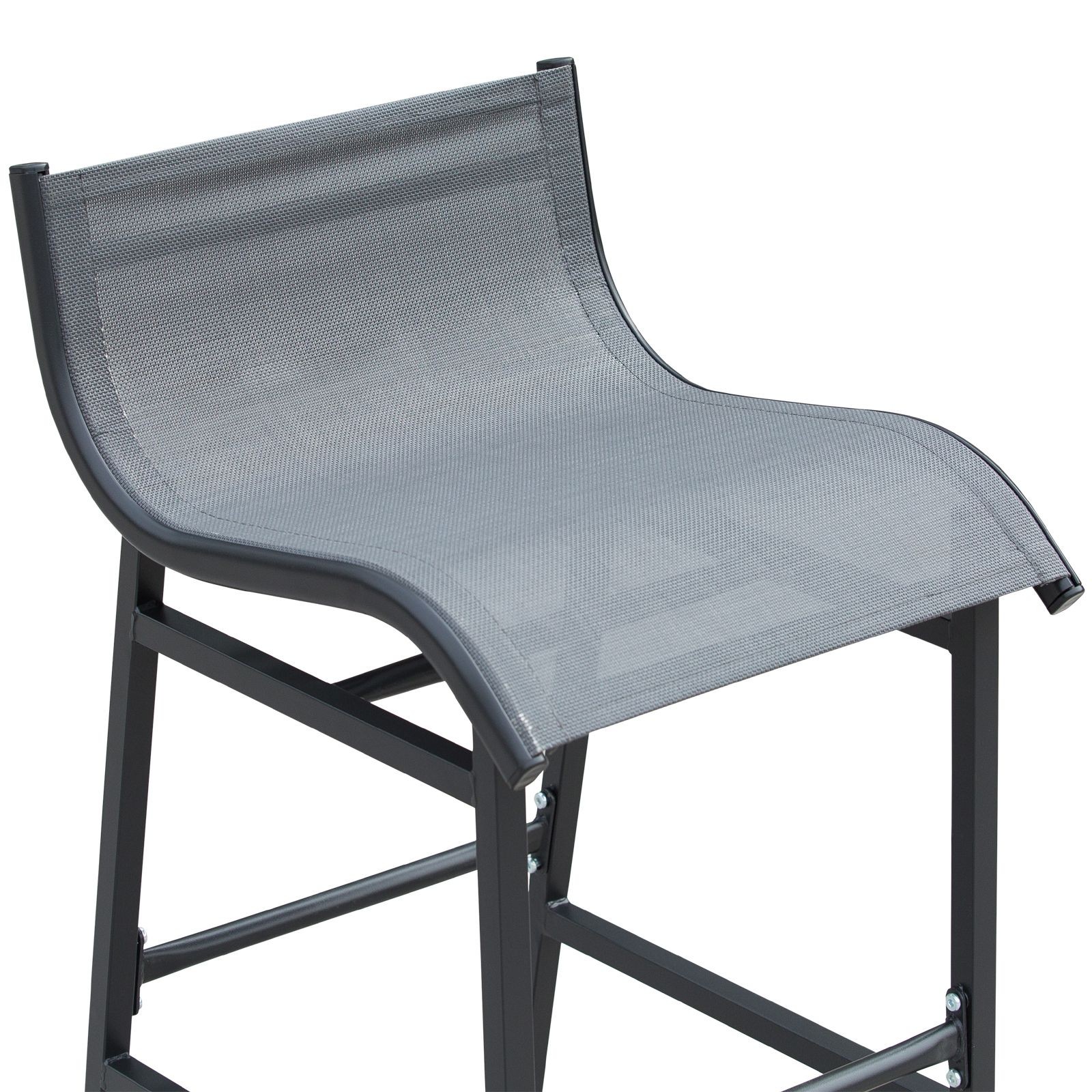 3-Piece Patio Set with 40in H Bar Table, Mesh Backrest Chairs, All-Weather