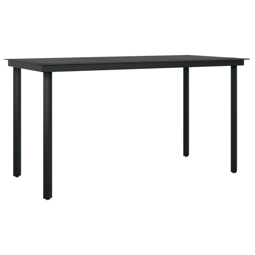 Bowery Hill Contemporary Garden Dining Set in Dark Gray/Black