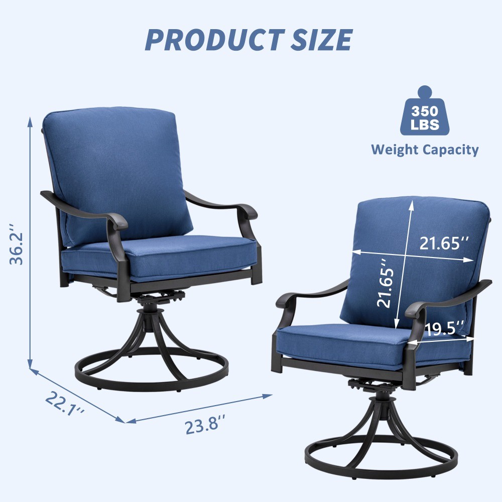 HOMMOW Patio Dining Armchair with Cushion