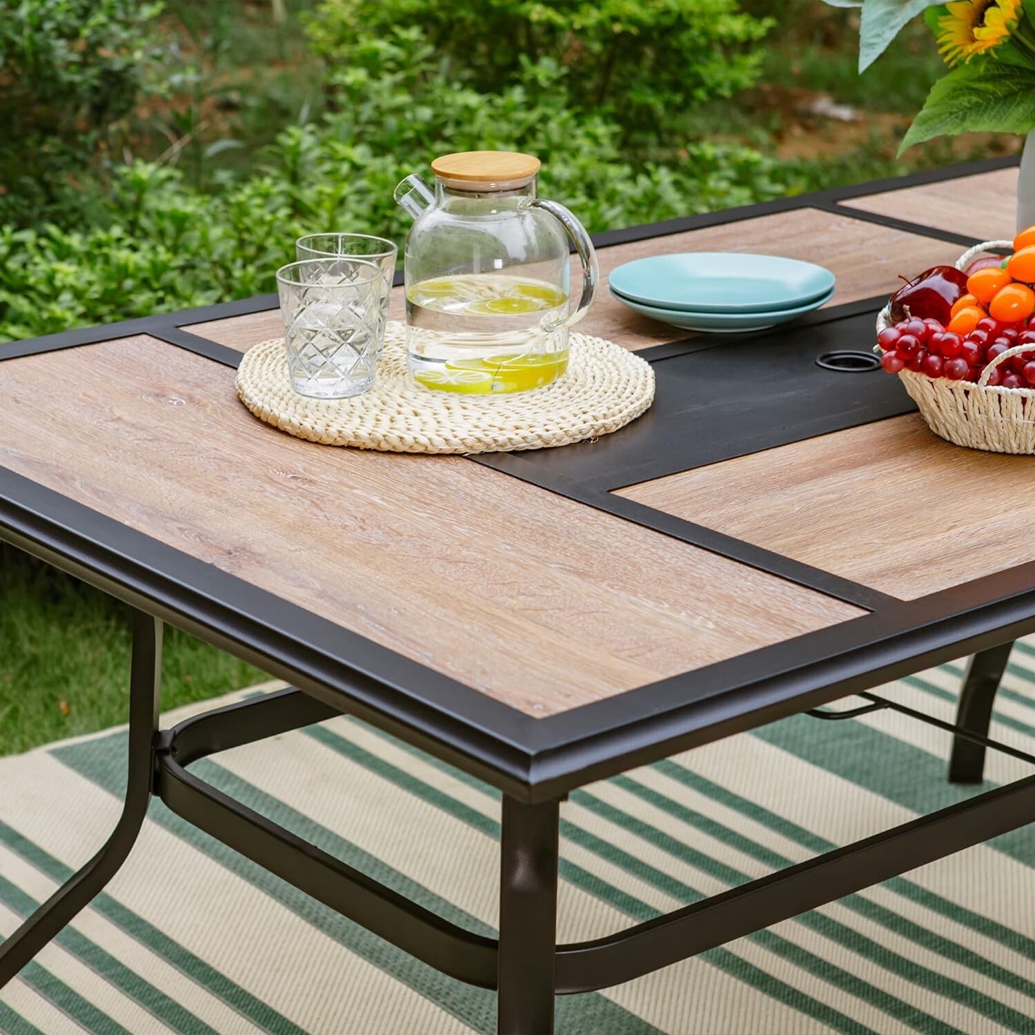 7Pcs Patio Dining Set Home Party Dining Furniture Set Garden Outdoor Dining Set