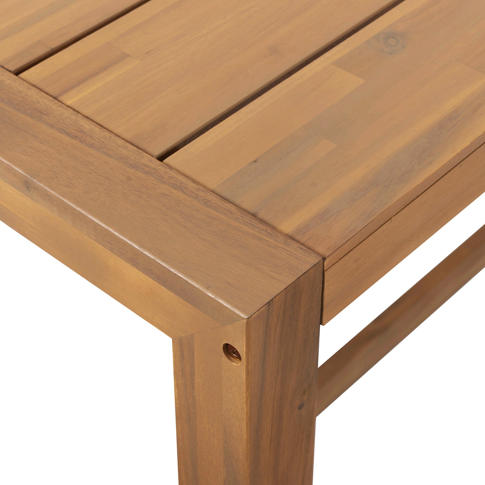 5-Piece Acacia Wood Patio Bar Set w/ Beige Cushion, Light Teak Finish