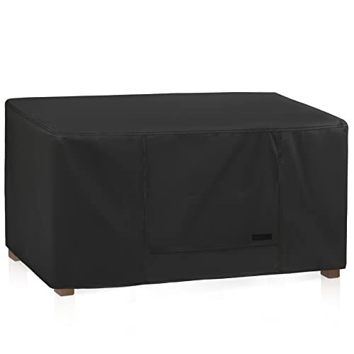 Patio Coffee Table Cover Rectangle, Waterproof 42″L x 23″W x 18″H Black