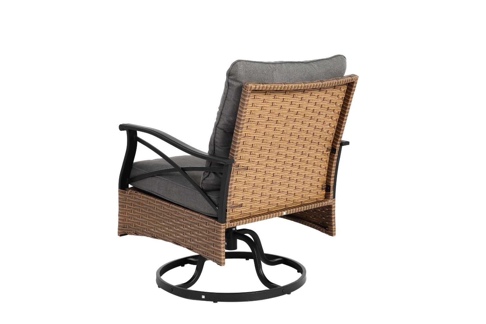 3-Piece Outdoor Patio Furniture Set Swivel Rocker Chairs With Table For Balcony