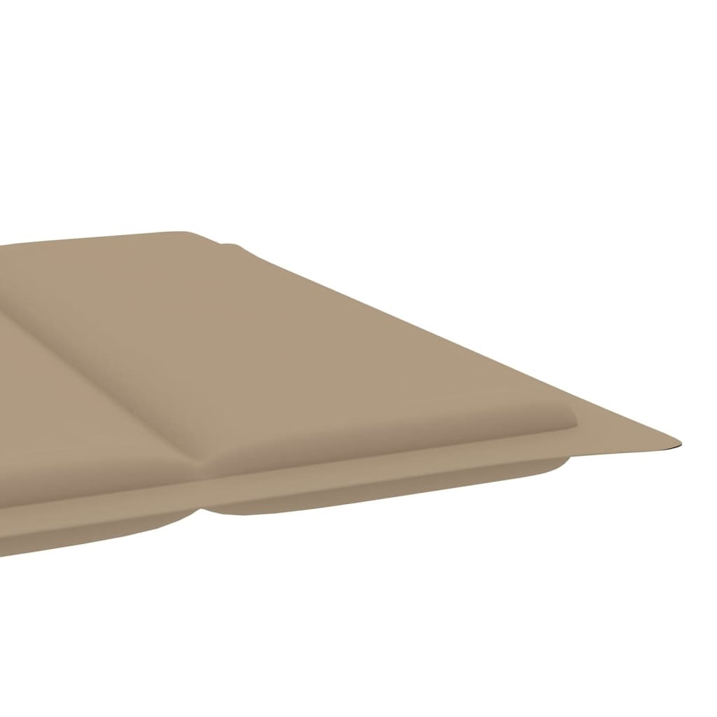 Sunlounger Beige and wood Solid acacia wood, Fabric (100% polyester)