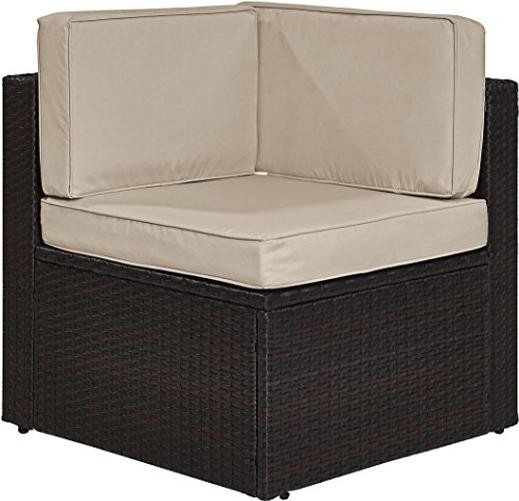 Palm Harbor Corner Outdoor Sectional Brown With Sand Cushions Corner Chair