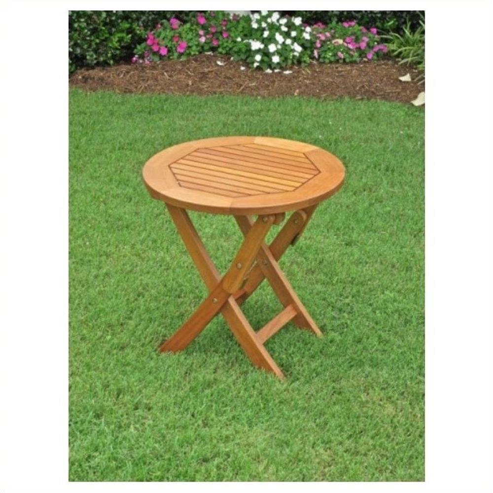 Pemberly Row 19″ Folding Patio Table in Balau