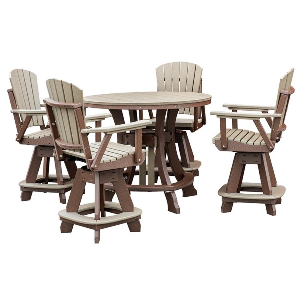 OS Home and Office CR130WWTB-K Five Piece Round Counter Height Dining Set