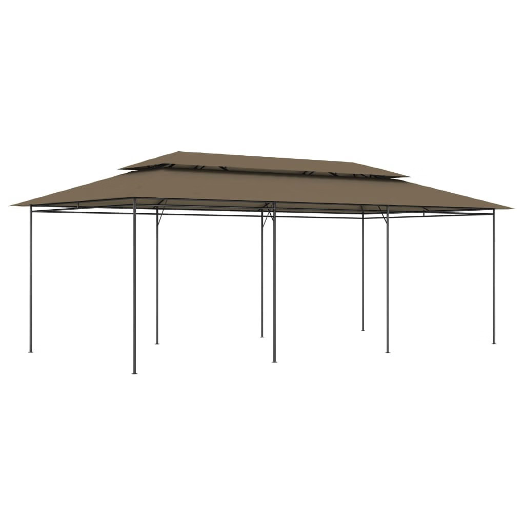 Gazebo Taupe Tubular steel frame, Polyester fabric with PA coating
